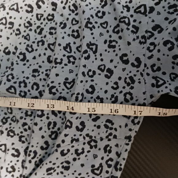 NEW Aerie Blue Heart Leopard Print T-shirt Dress Knot Front Size S - Picture 10 of 11